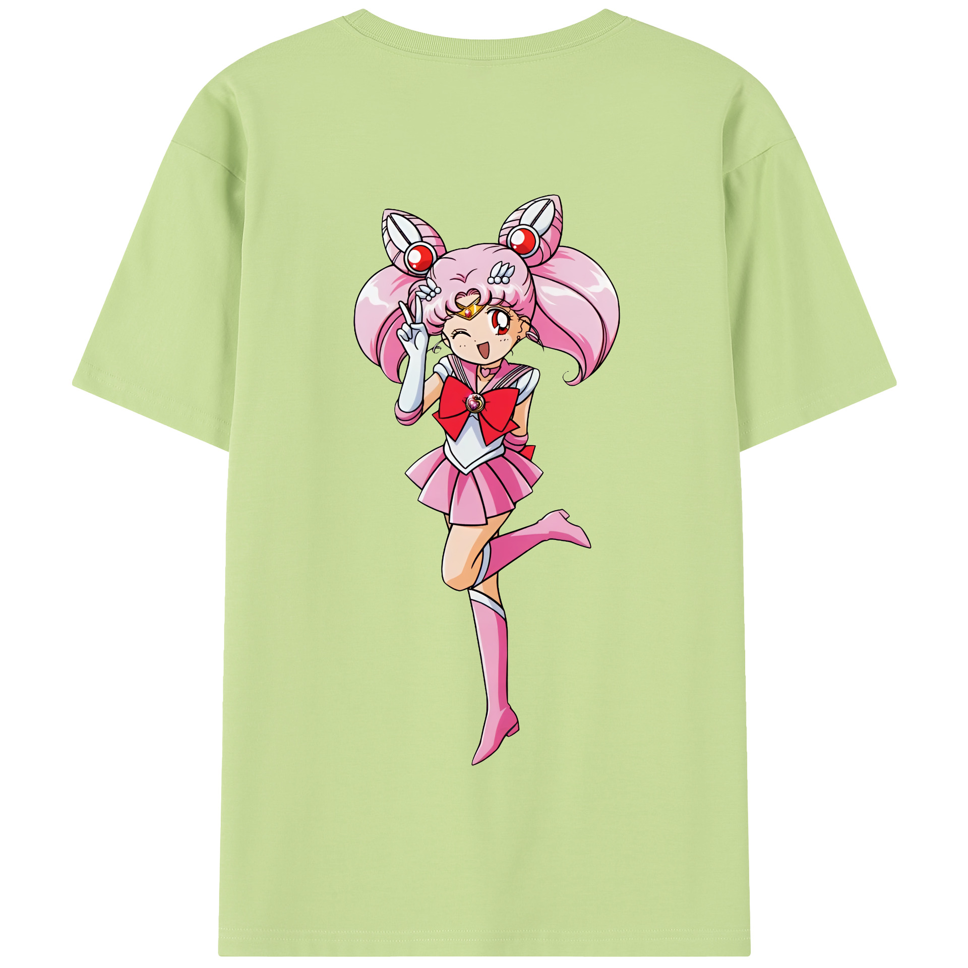 （画像用） 美少女戦士セーラームーン ちびうさ Sailor Moon Chibiusa Tsukino Usagi Small Lady Serenity 綿100％半袖Tシャツ（背面プリント）